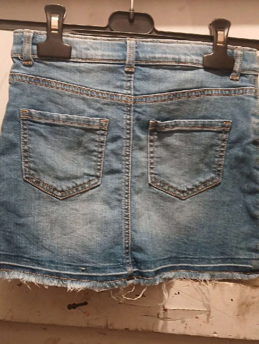 OshKosh B'gosh Light Blue Denim Skirt Distressed Hem Size 7